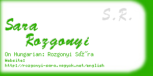 sara rozgonyi business card